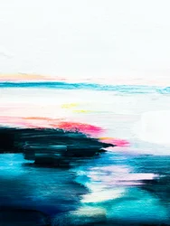 Paysage marin abstrait aux couleurs vives