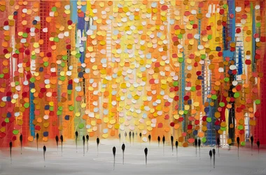 Une rue animée et colorée