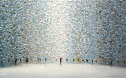 Parapluies colorés – Pluie