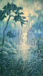 La forêt au clair de lune pluvieux