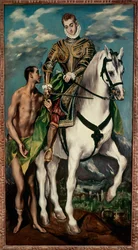 Saint Martin de Tours et le mendiant (peinture sur toile)
