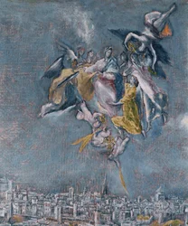 Vue et plan de Tolède (peinture sur toile)