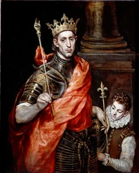 Saint Louis, roi de France et un page