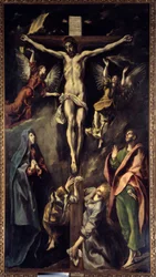 La Crucifixion. Peinture par Domenikos Theotokopoulos dit El Greco (1541-1614) XVIIe siècle. Madrid, Musée du Prado
