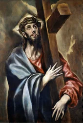 Le chemin du calvaire, détail du Christ portant la croix