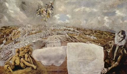 Espagnol :  Vista y plano de Toledo Vue et plan de Tolède