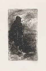 Pêcheur debout avec pipe