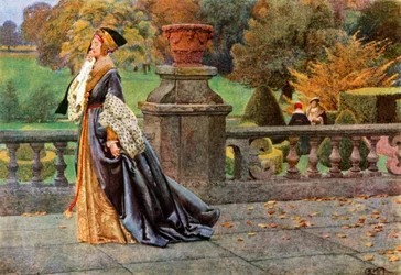 La reine Katharine. Shakespeare. Le roi Henri VIII (lithographie couleur)