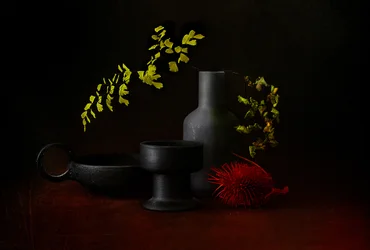 Nature morte botanique sombre