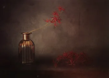 Nature morte aux fleurs rouges