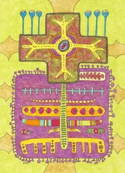 Structure abstraite organique aux couleurs vives