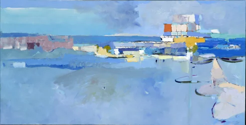 Paysage marin abstrait et serein