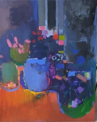 Nature morte abstraite aux couleurs vives