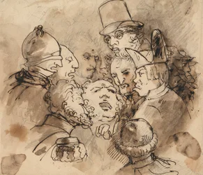 Groupe de têtes caricaturales