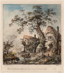 Scène rustique avec cottage