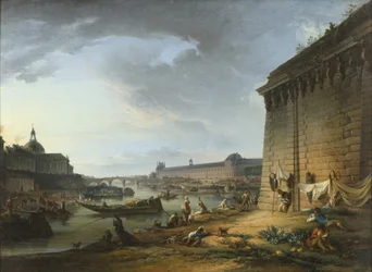 Vue de Paris depuis le quai sous le Pont Neuf