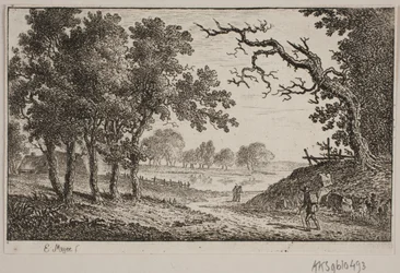 Paysage avec un lac en arrière-plan
