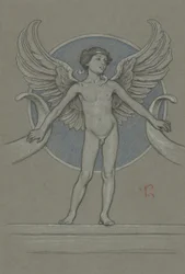 Garçon aux ailes et à la corne d