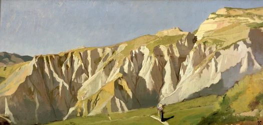 Falaises de Volterra (huile sur panneau)