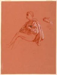 Dessin, garçon jouant du luth, 1871-72