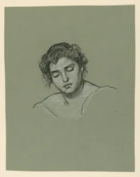 Dessin, Tête de femme, vers 1885