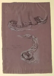 Dessin, étude de la draperie "Fortune", vers 1877