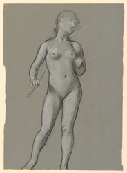 Dessin, étude de nu féminin, vers 1885