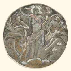 Étude pour le tondo central du plafond de Huntington - Apollon et les quatre saisons