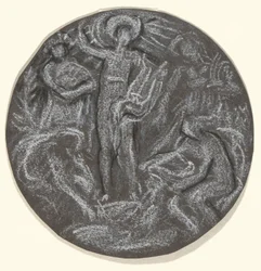 Étude pour le tondo central du plafond de Huntington : Apollon et les Quatre Saisons