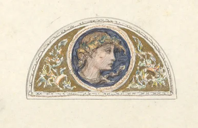 Étude pour lunette avec tête féminine