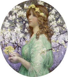 Jeune femme au bouquet