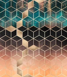 Motif géométrique ombré doré