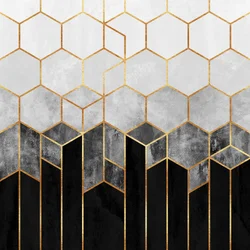 Hexagones dorés dégradés