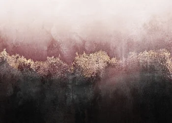Forêt brumeuse couleur or rose