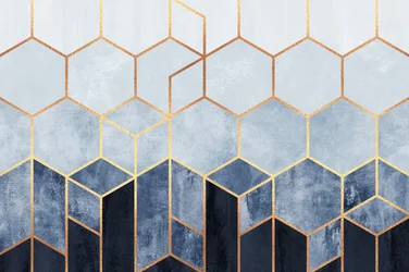 Hexagones bleus géométriques modernes