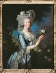 Portrait de la reine Marie-Antoinette, également appelée Marie-Antoinette avec une rose