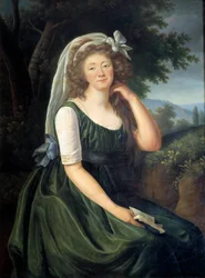 Portrait de Jeanne Becu, comtesse (ou Madame) du Barry (1743-1793), courtisane et maîtresse de Louis XV, à Louveciennes à l