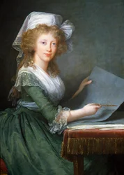 Portrait de Marie Louise des Deux-Siciles (ou Bourbon-Sicile) (1773-1802), épouse de Ferdinand III, grand-duc de Toscane. Peinture de Marie Élisabeth Louise Vigée Le Brun (ou Vigée-Lebrun) (1755-1842) (détail)