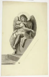 Ange assis près de la tombe