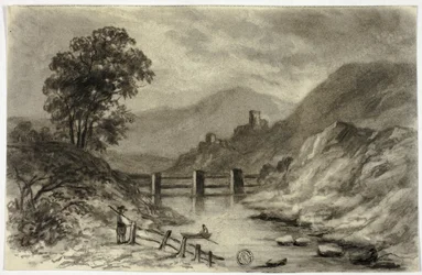 Ruisseau de montagne avec bateau