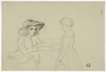 Deux filles à la porte