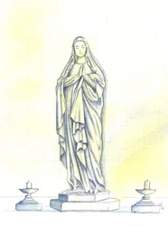 Une statue de la Sainte Vierge Marie