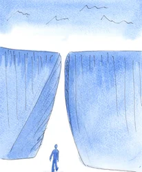 Un chrétien avisé ne dit jamais : "Ce chemin devant moi est si difficile ou si douloureux que Dieu ne peut pas vouloir que je le suive", 2005 (aquarelle sur papier)