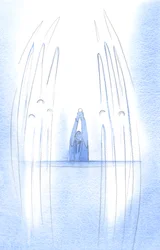 Les anges entourent le Christ lorsqu