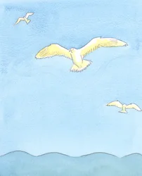 Comme une mouette plane sans effort en hauteur, reposant sur les vents tout en regardant autour, ainsi l