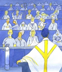 Lorsque le prêtre regarde sa congrégation, se préparant à prêcher et à enseigner à la messe, il doit se rappeler combien ils sont dans le besoin, 2001