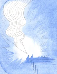À la Sainte Communion, une grande flamme, comme une flèche, est descendue. Le Christ était arrivé dans la puissance de Son Esprit, la vie du Père, dans Son propre amour