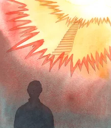 Le Christ nous laisse parfois entrevoir le chemin du Paradis, 2005 (aquarelle sur papier)