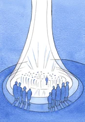 Le Sacrifice du Christ - offert depuis la terre - est comme un phare de lumière devant le Ciel