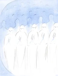 Les âmes défuntes qui ont été fidèles mais qui subissent maintenant une purification sont en paix, souffrant volontiers, pour être dignes de Dieu